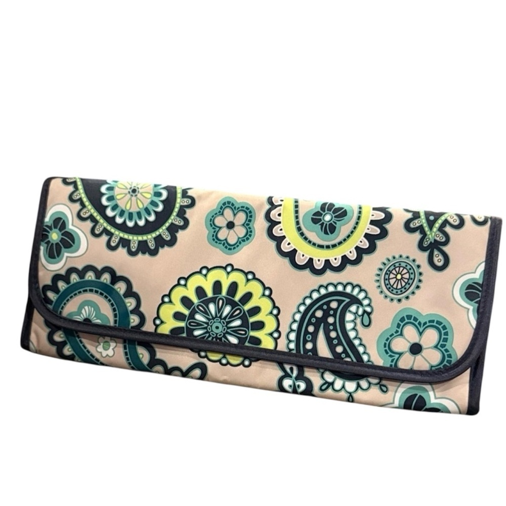 Floral blue green thirty one 31 flat iron paisley fold over storage new in bag